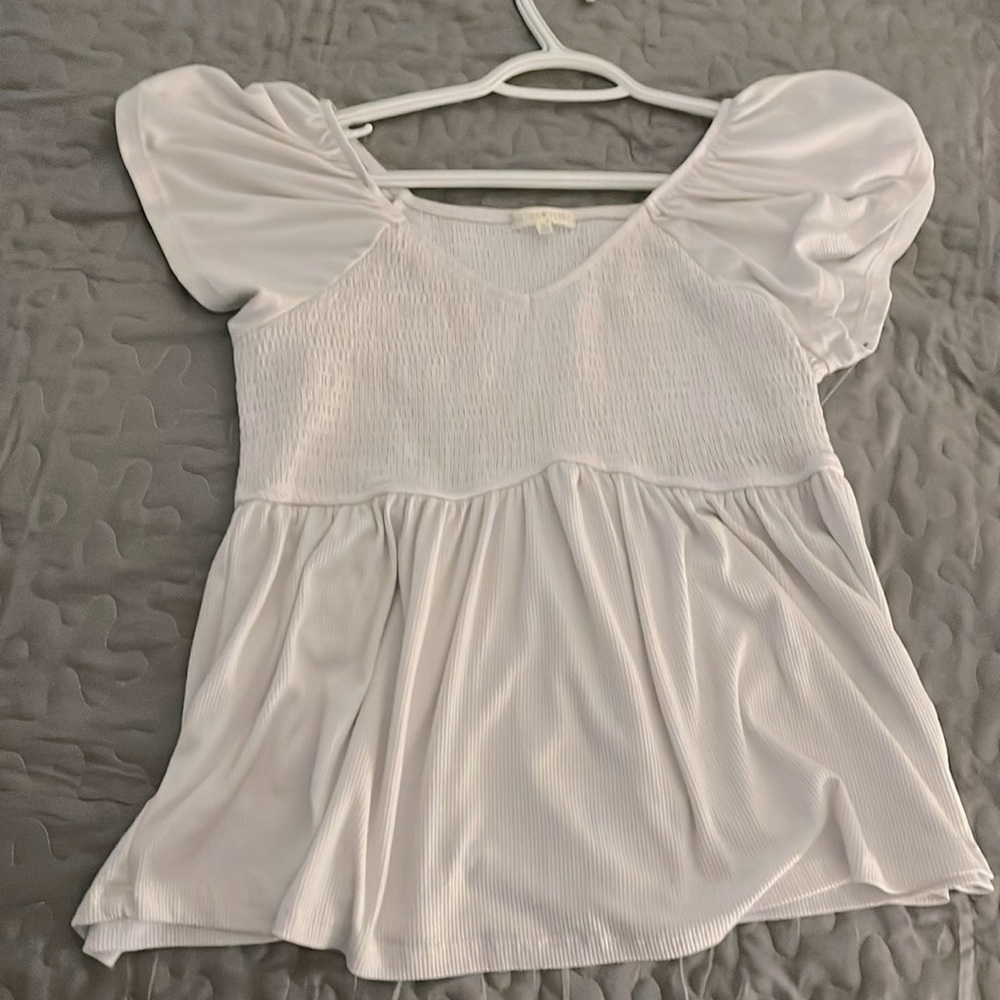 White Peplum Blouse